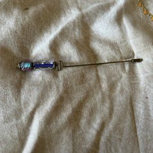 Hat pin - vintage  silver and glass beads